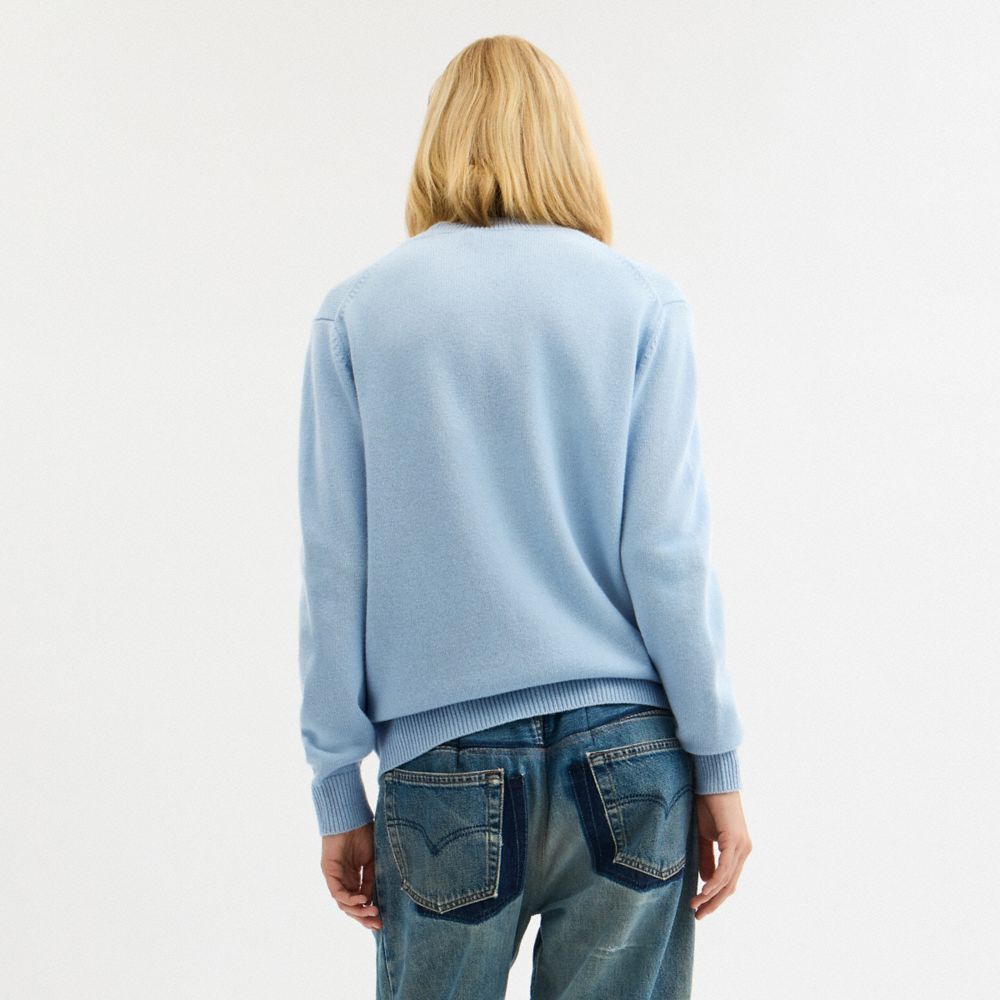 COACH®,Bunny Graphic Intarsia Crewneck Sweater,,Scale View