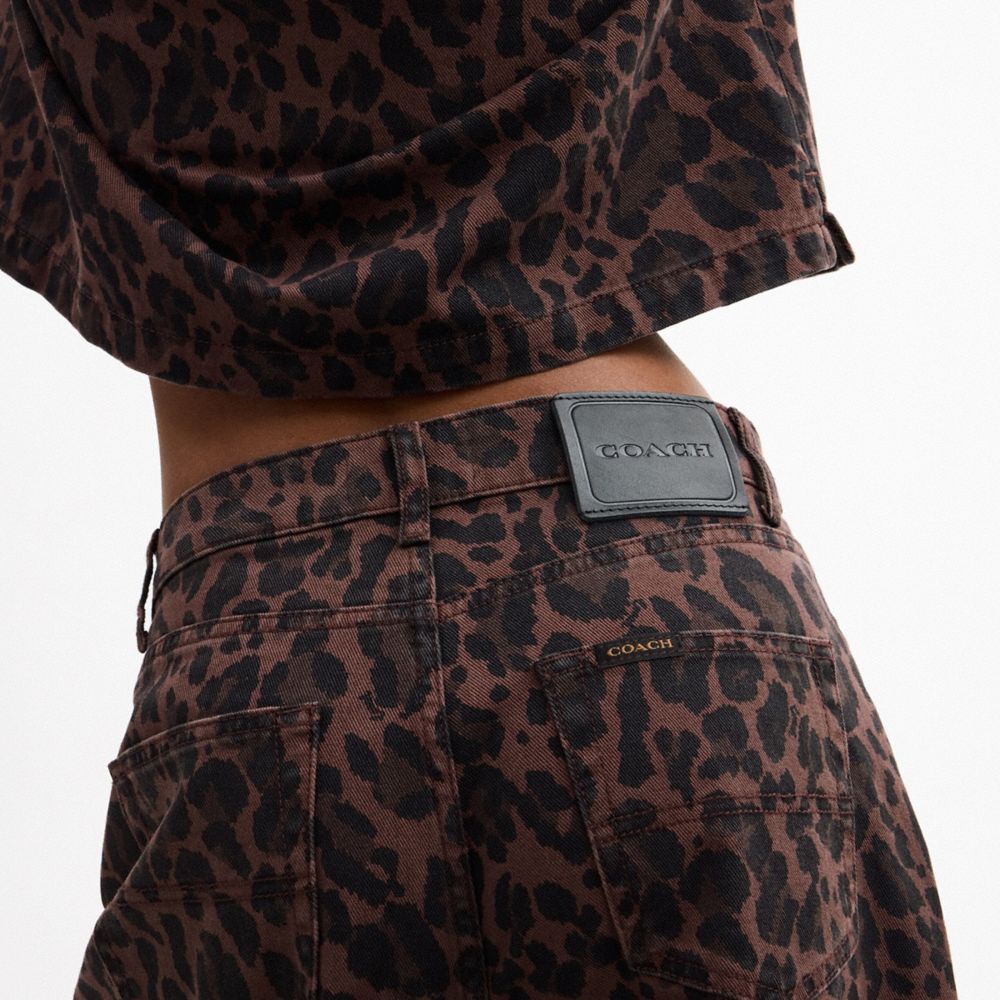 Leopard Print Barrel Jeans Organic Cotton