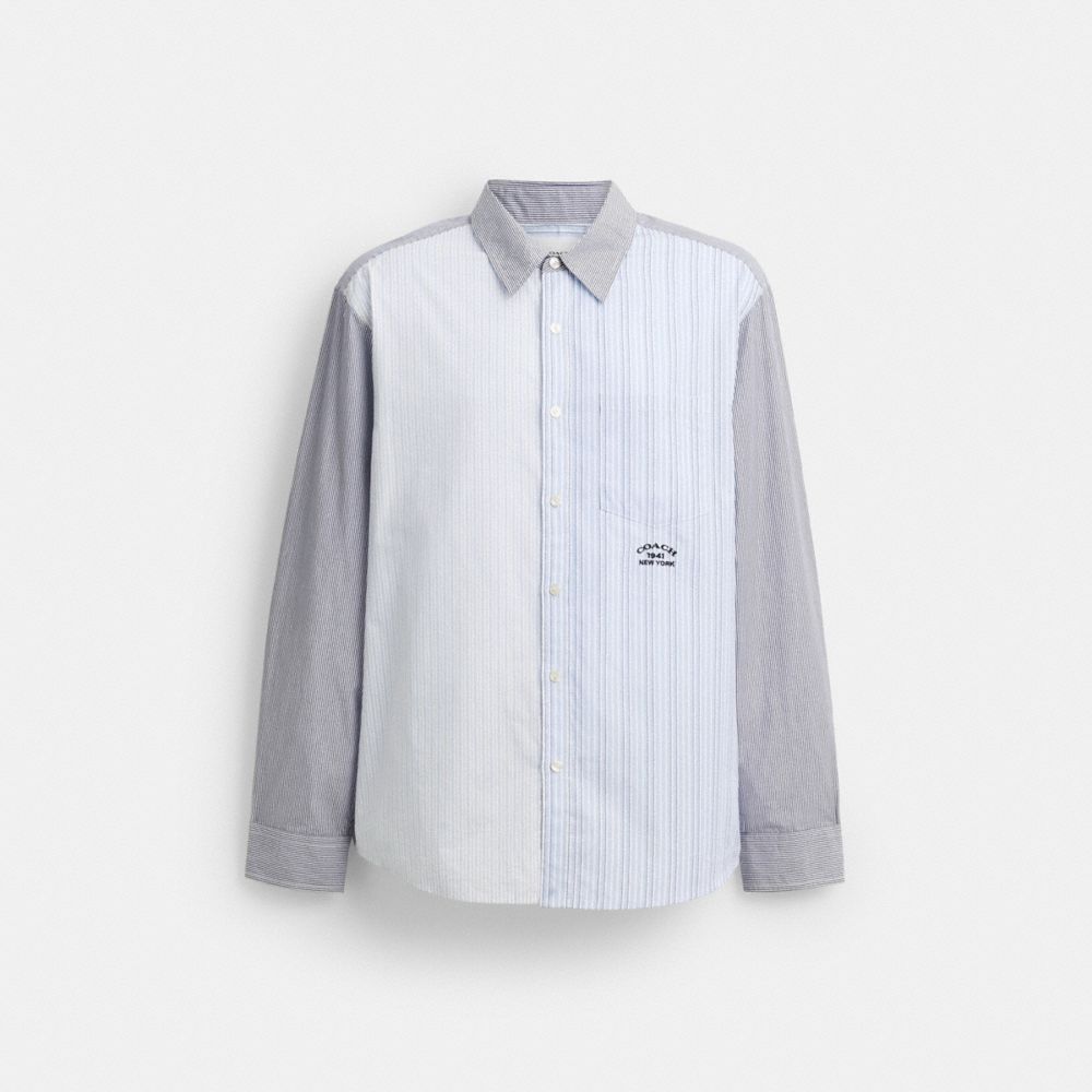 Coach Mashup Stripe Shirt In White