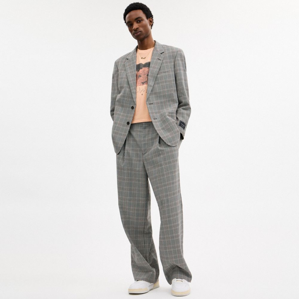 Coach Two Button Blazer In Gray