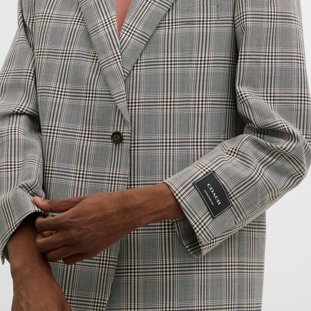 Coach Two Button Blazer In Gray