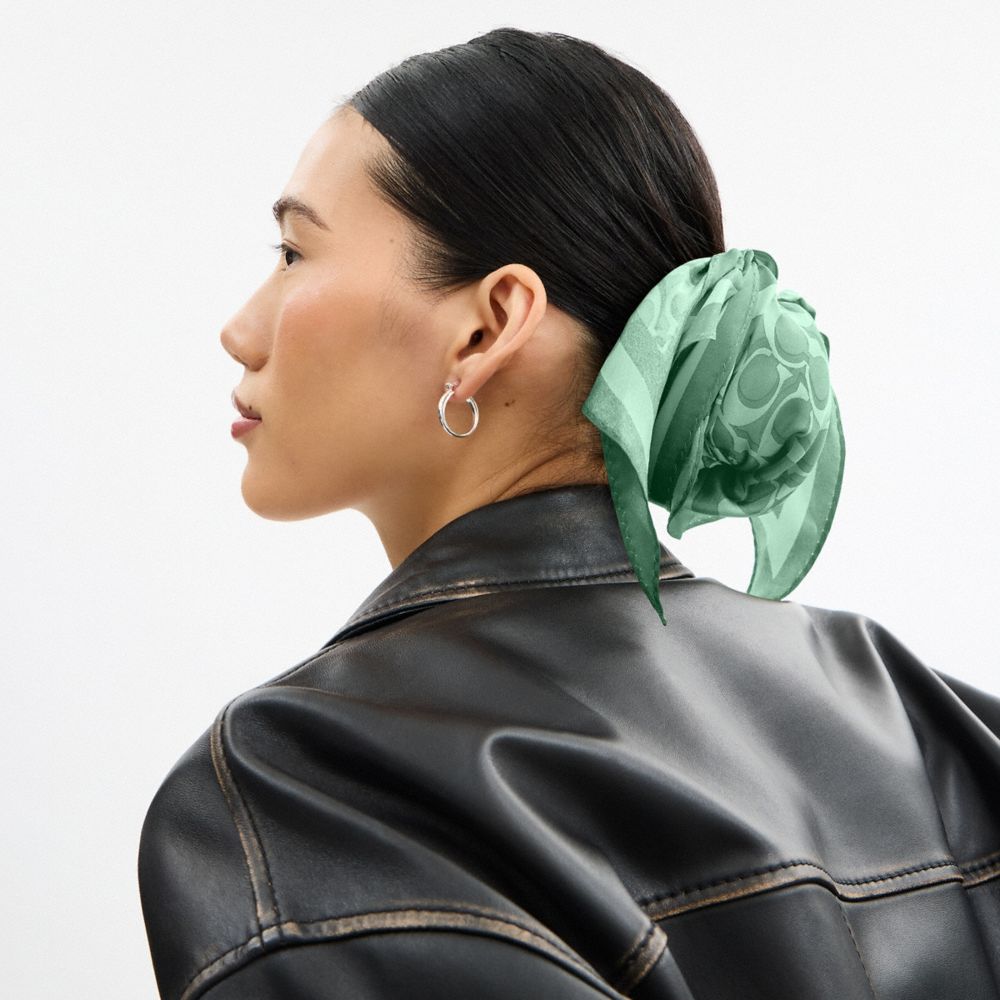 COACH®,Signature Silk Diamond Scarf,Silk,Bandana,Pattern,Casual,,Detail View