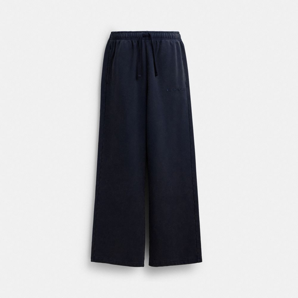 Coach Garment Dyed Straight Leg Sweatpants In Blue