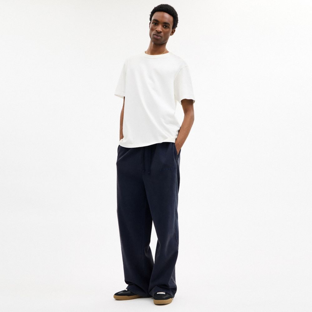 Coach Garment Dyed Straight Leg Sweatpants In Blue