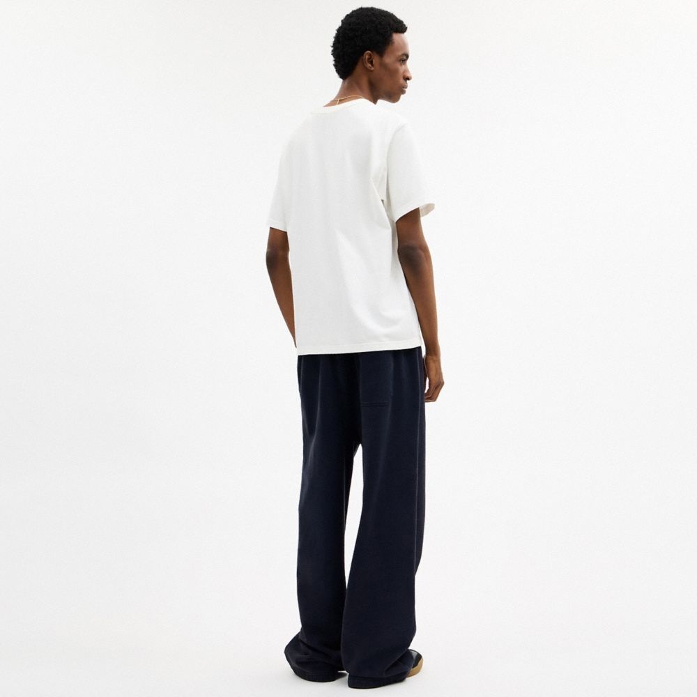 Coach Garment Dyed Straight Leg Sweatpants In Blue