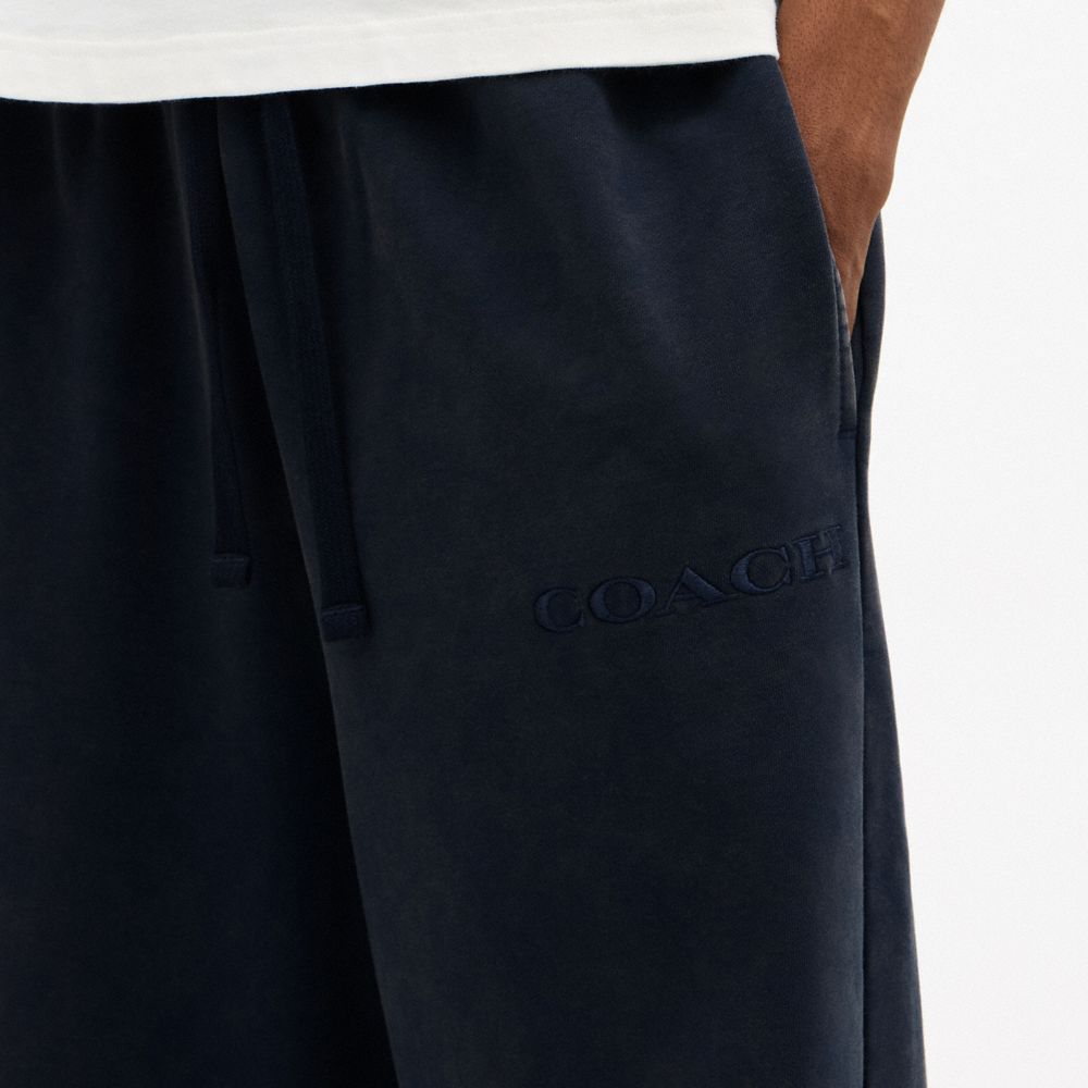 Coach Garment Dyed Straight Leg Sweatpants In Blue