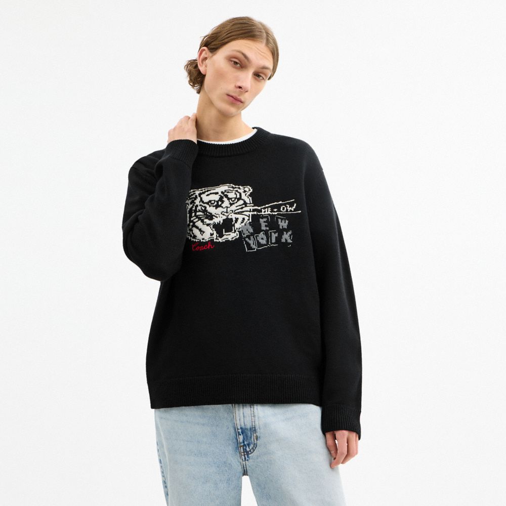 COACH®,タイガー セーター,トップス&パンツ,ﾌﾞﾗｯｸ