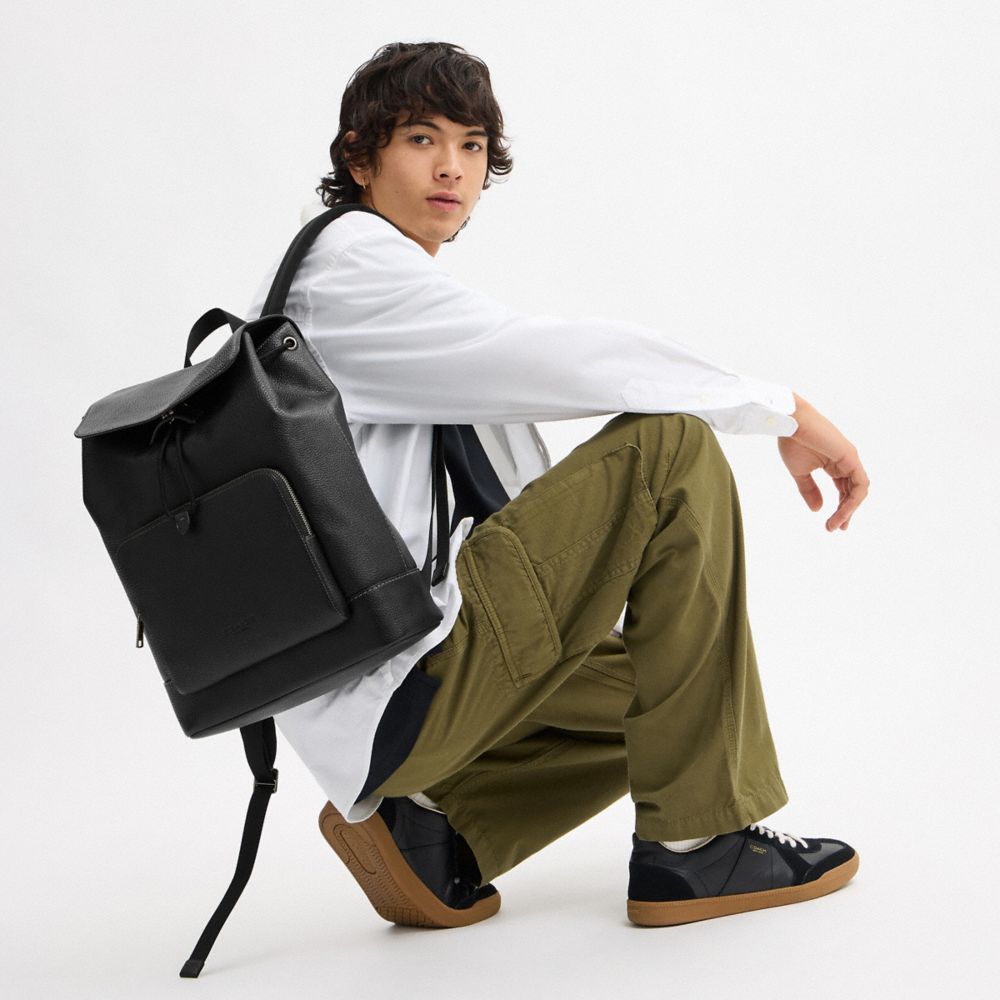 COACH®,Turner Backpack,Black,Detail View