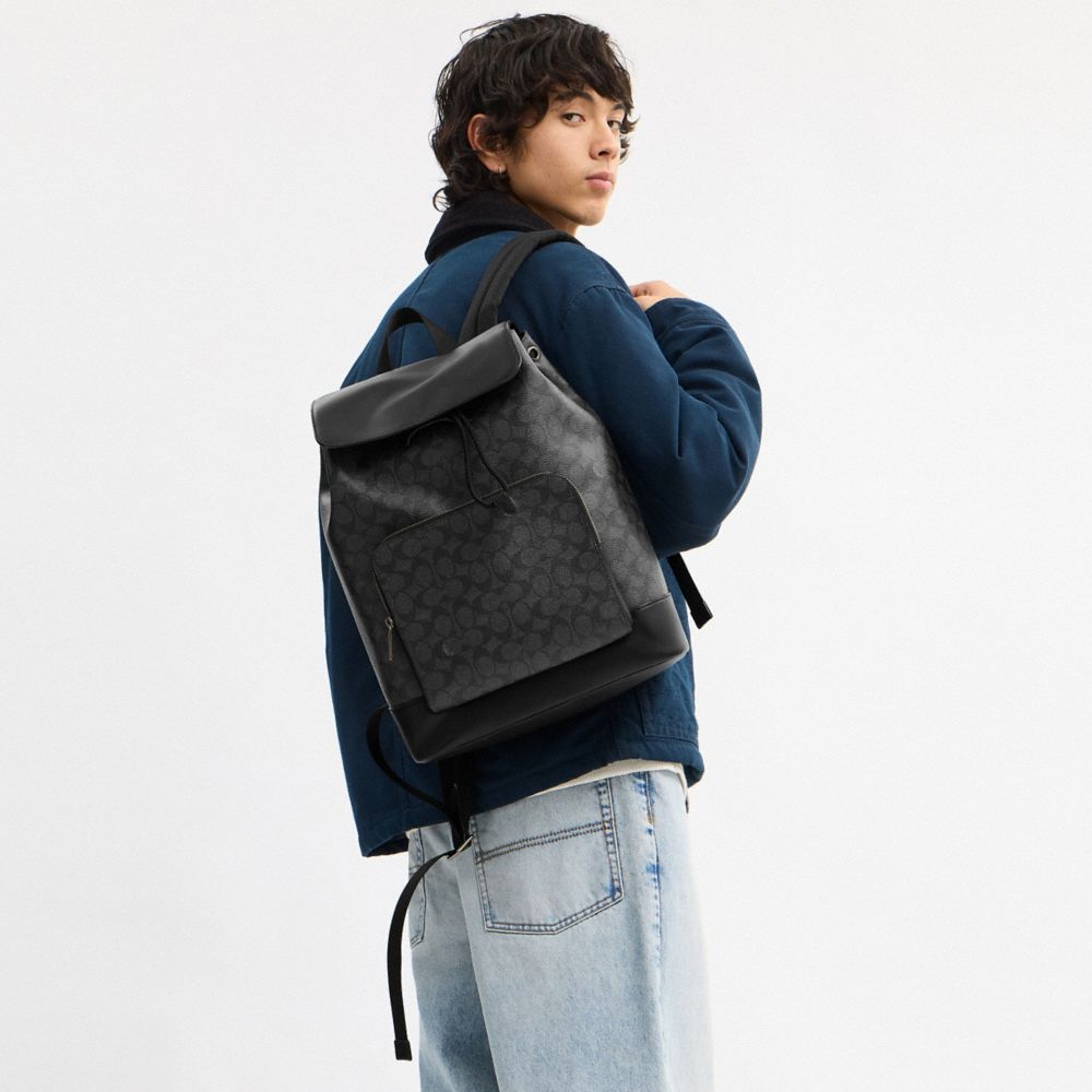 COACH®,Turner Backpack In Signature Canvas,Multi Color,Detail View