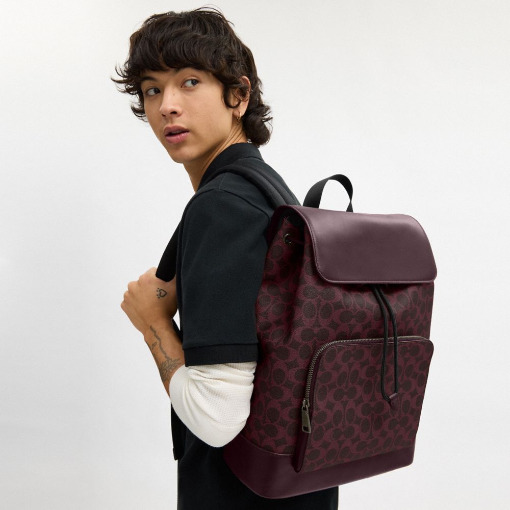 COACH®,Turner Backpack In Signature Canvas,Multi Color,Detail View