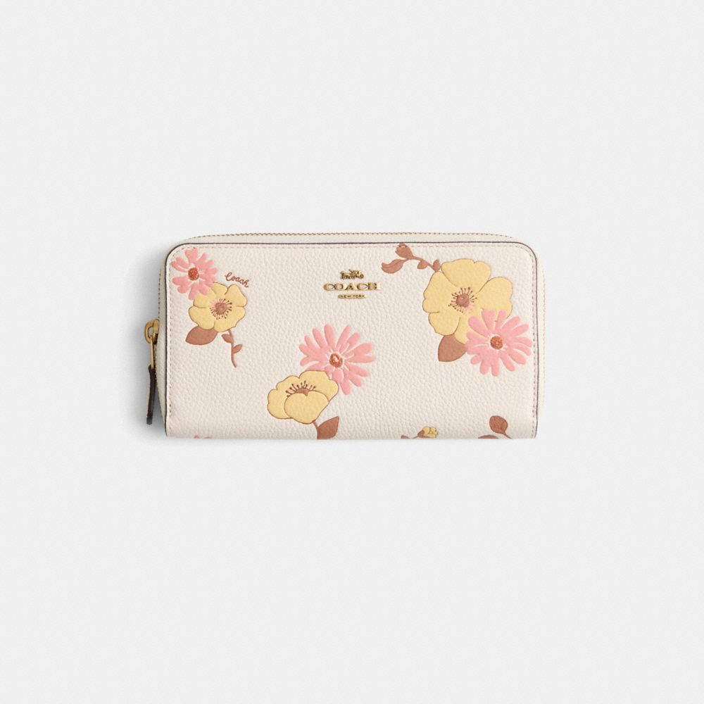Coach Restored Accordion Zip Wallet With Antique Floral Print