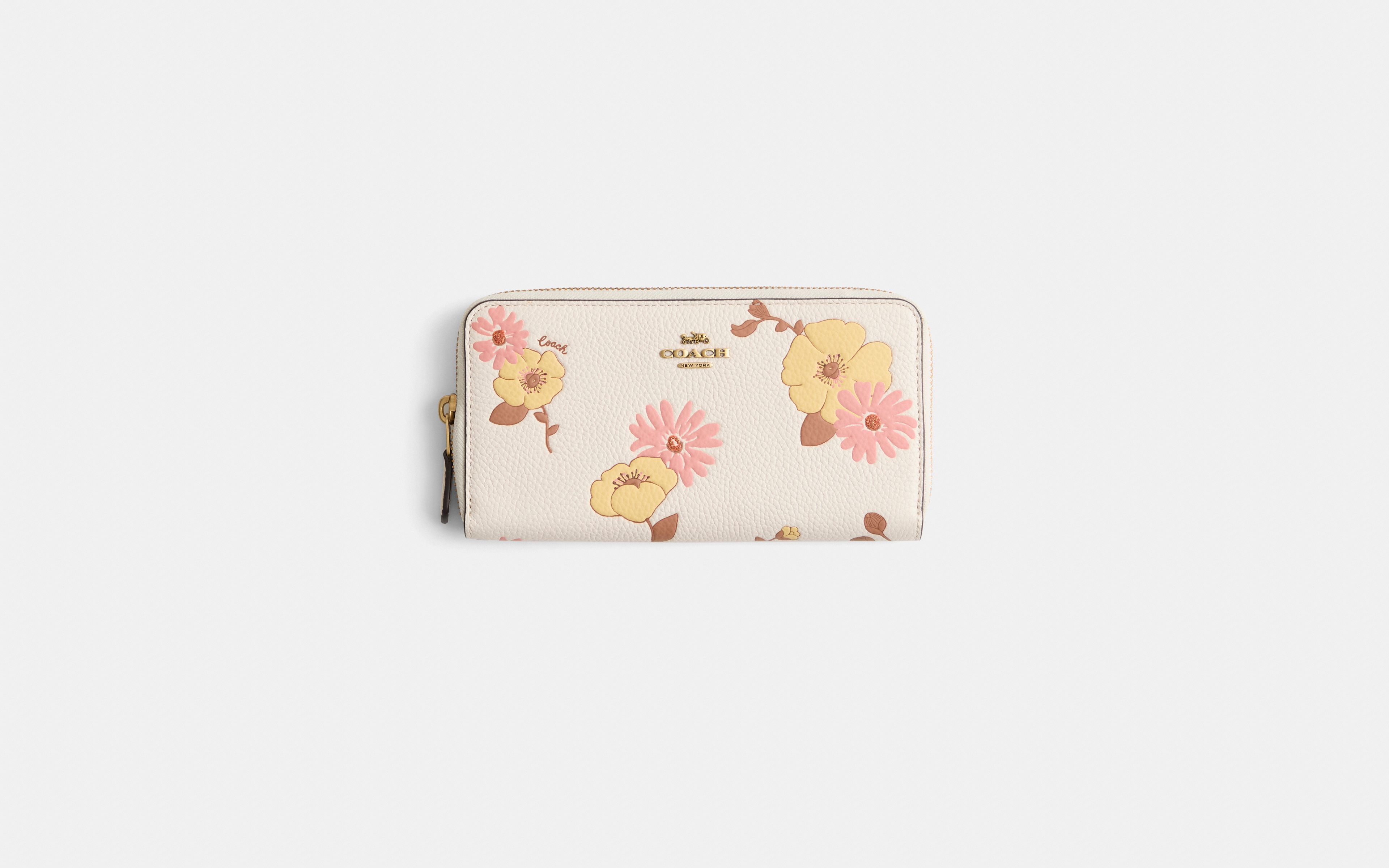 Restored Accordion Zip Wallet With Antique Floral Print