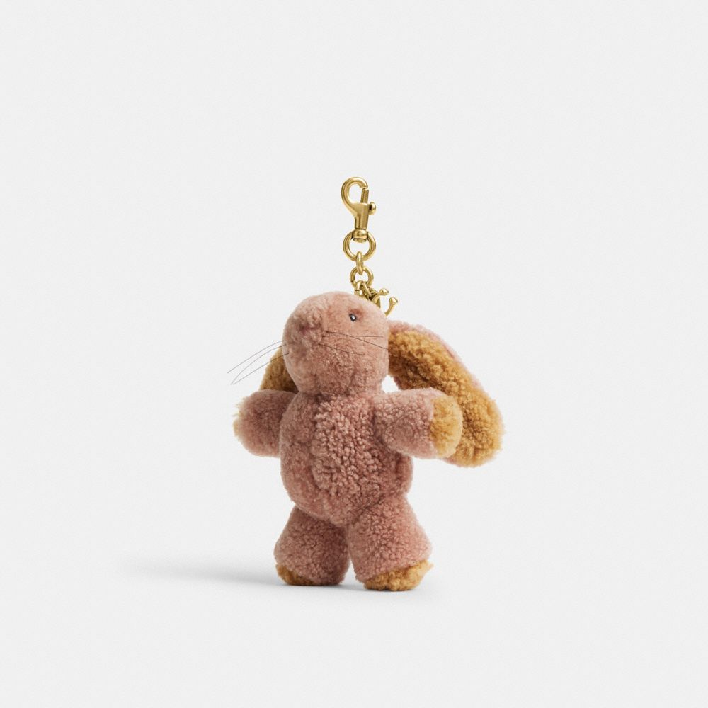 Coach Floppy Bunny Plushie Bag Charm In Shearling