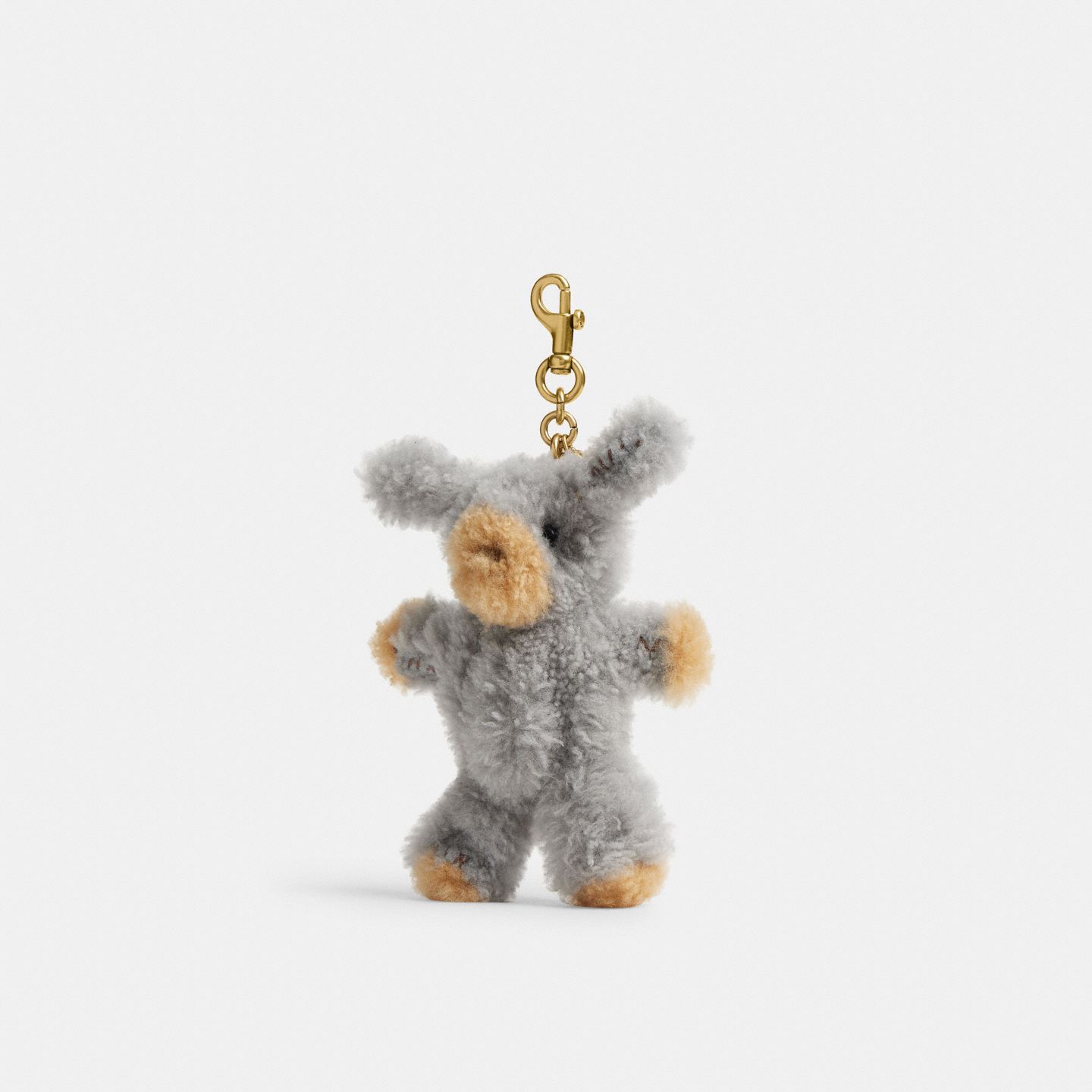Женский брелок Coach Fuzzy Bag Charm In Shearling, цвет: Латунный / Разноцветный — фото 1