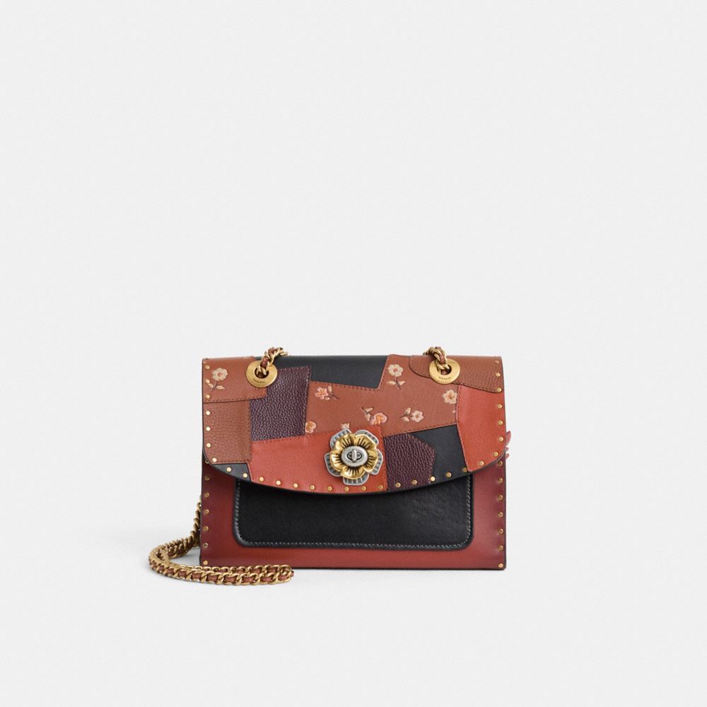 Coach Upcrafted Parker With Rivets And Snakeskin Detail In Brass/black Multi