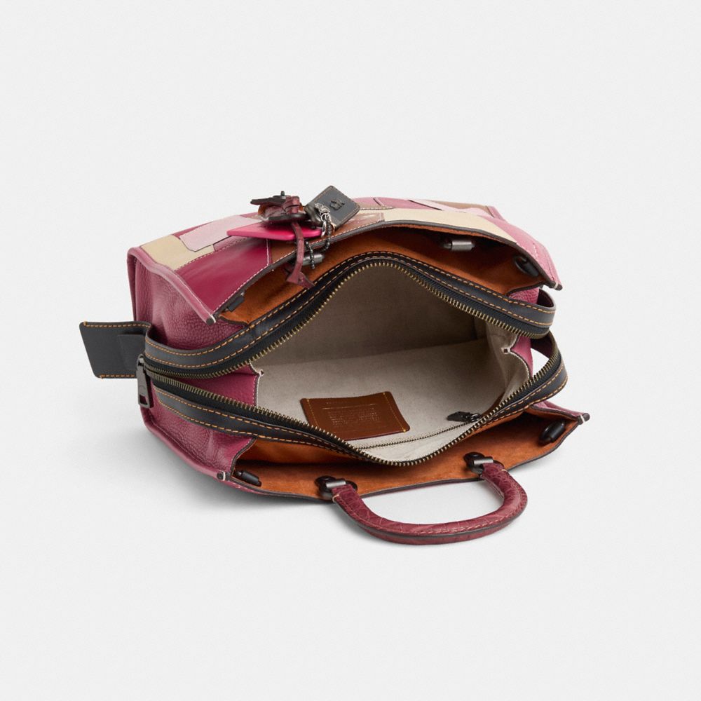 COACH®,Upcrafted Rogue Bag With Colorblock Crocodile Detail,Multi Color,Inside View,Top View