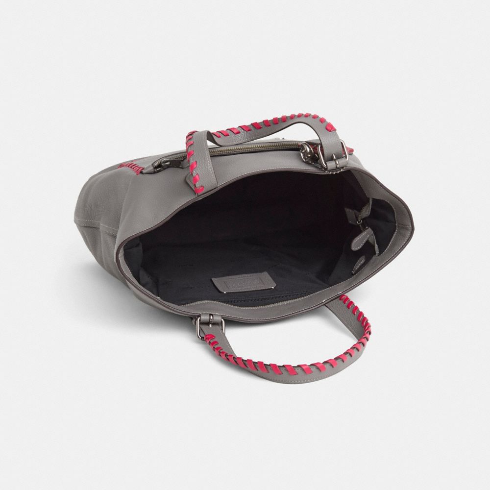 COACH®,Upcrafted Metropolitan Soft Tote,Gray,Inside View,Top View
