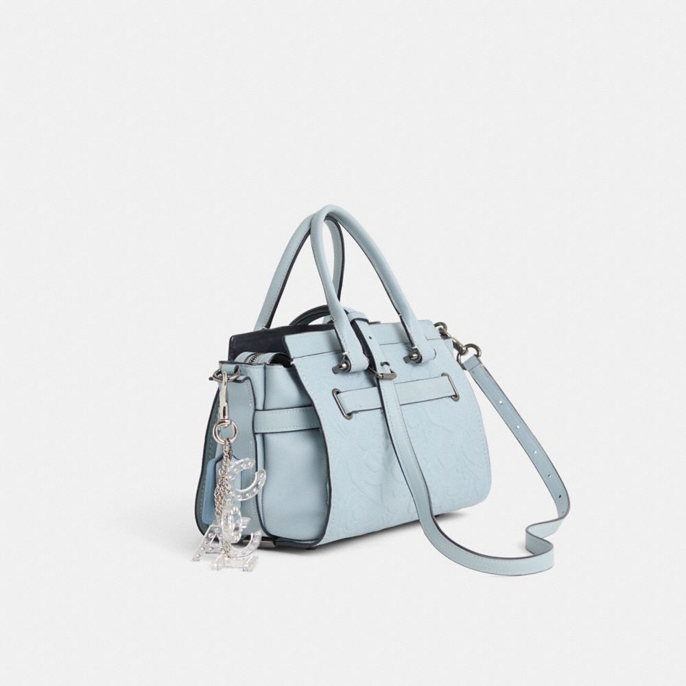 COACH®,Upcrafted Coach Swagger 27 With Tea Rose Tooling,,Angle View