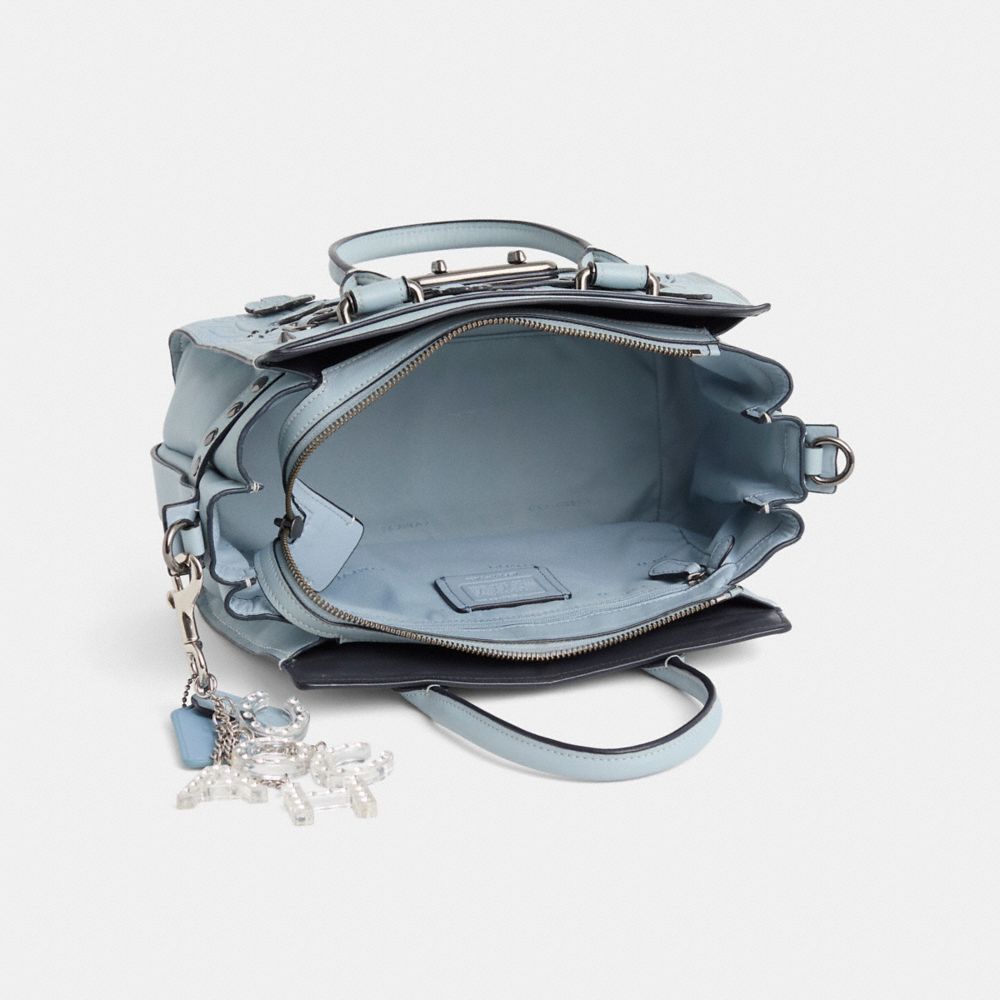 COACH®,Upcrafted Coach Swagger 27 With Tea Rose Tooling,,Inside View,Top View