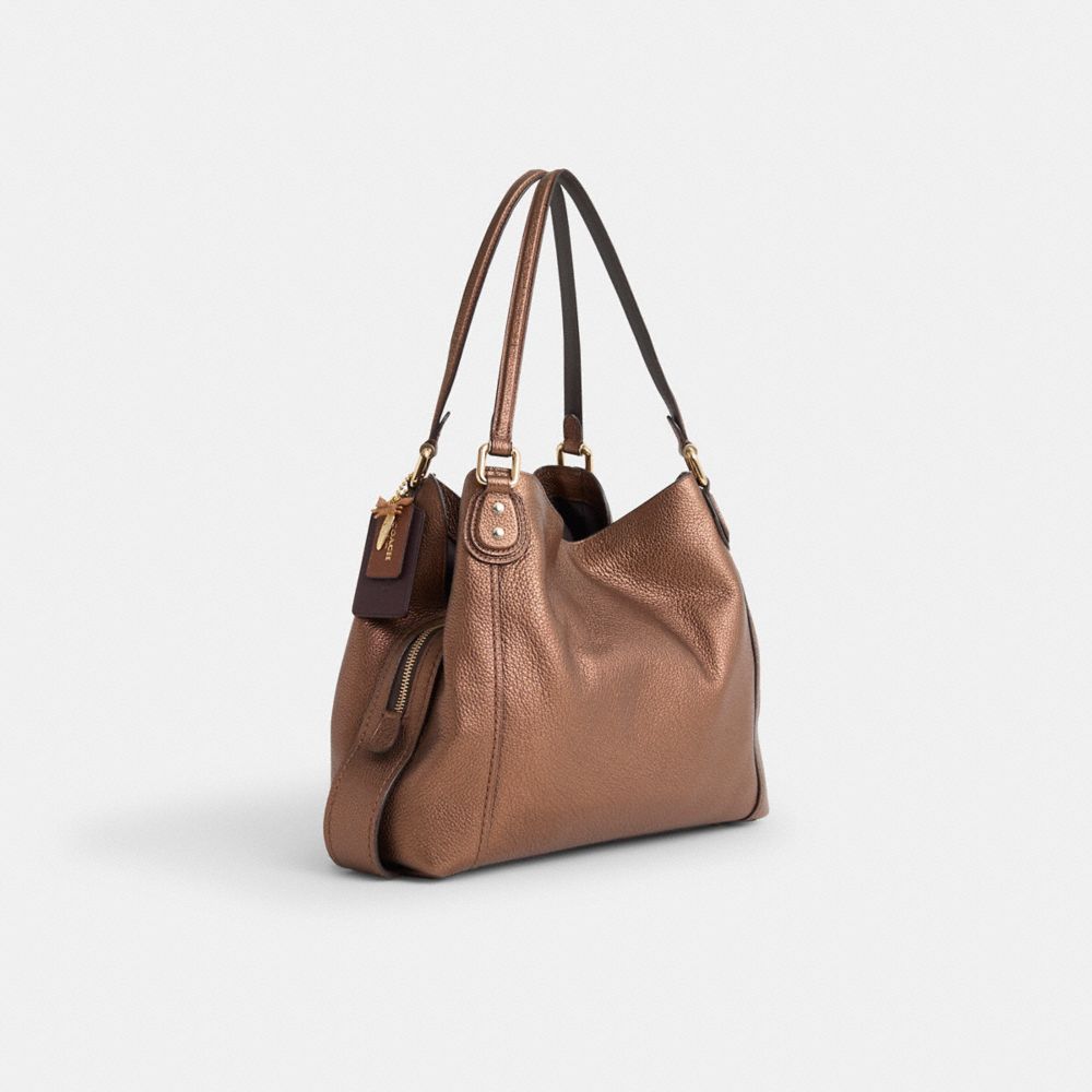 COACH®,Upcrafted Edie Shoulder Bag 31,Bronze,Angle View