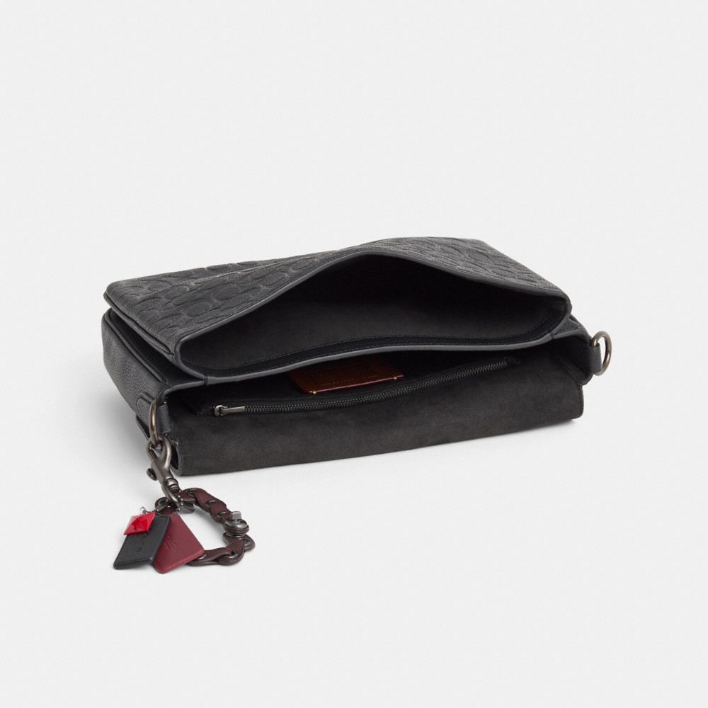 COACH®,Upcrafted Soft Tabby Messenger In Signature Leather,Black,Inside View,Top View