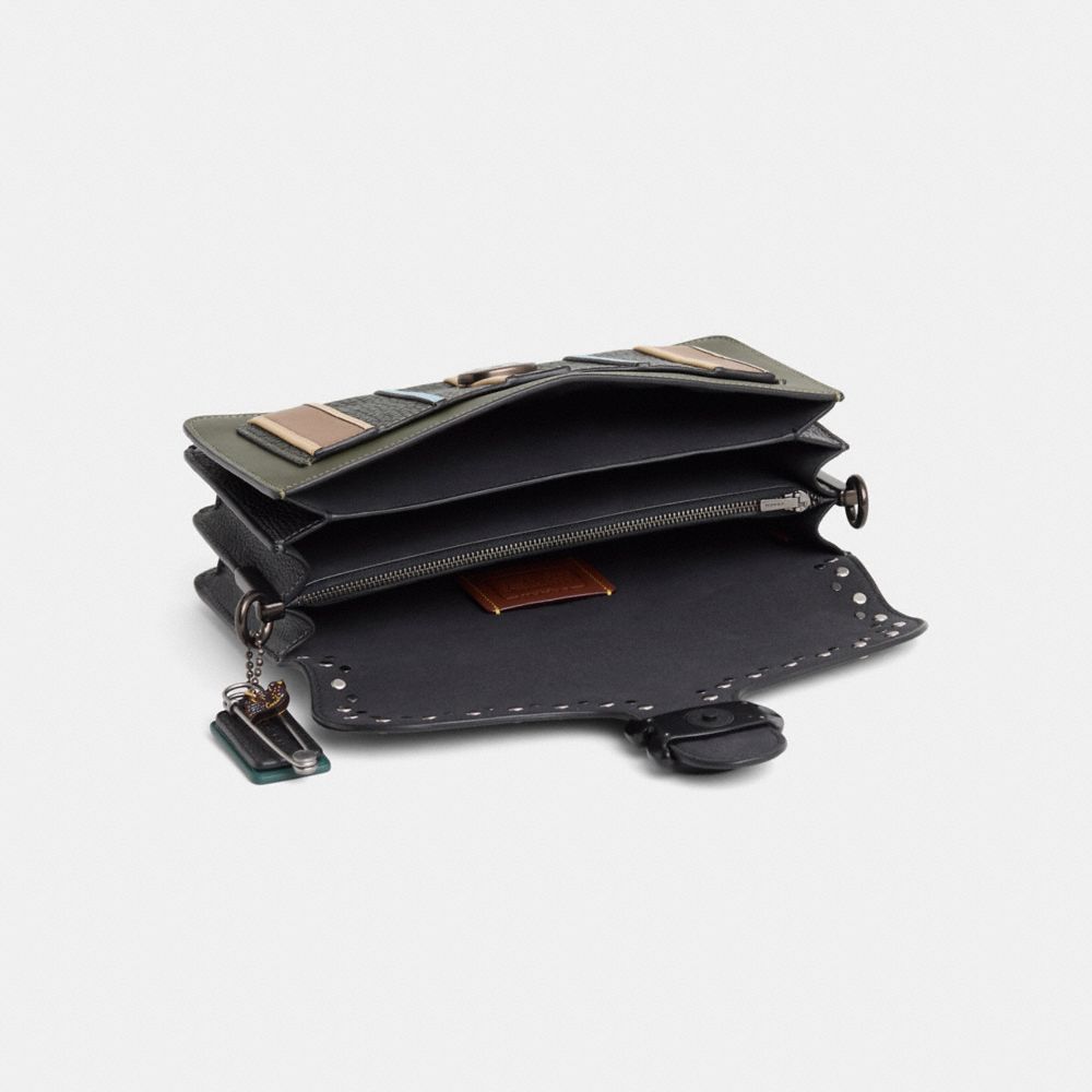 COACH®,Upcrafted Tabby Shoulder Bag 26,Leather,Shoulder Bag,Color Block,Logo,Stripe,Metal,Studded,Mixed Metal,Day Party,Ca...,Multi Color,Inside View,Top View