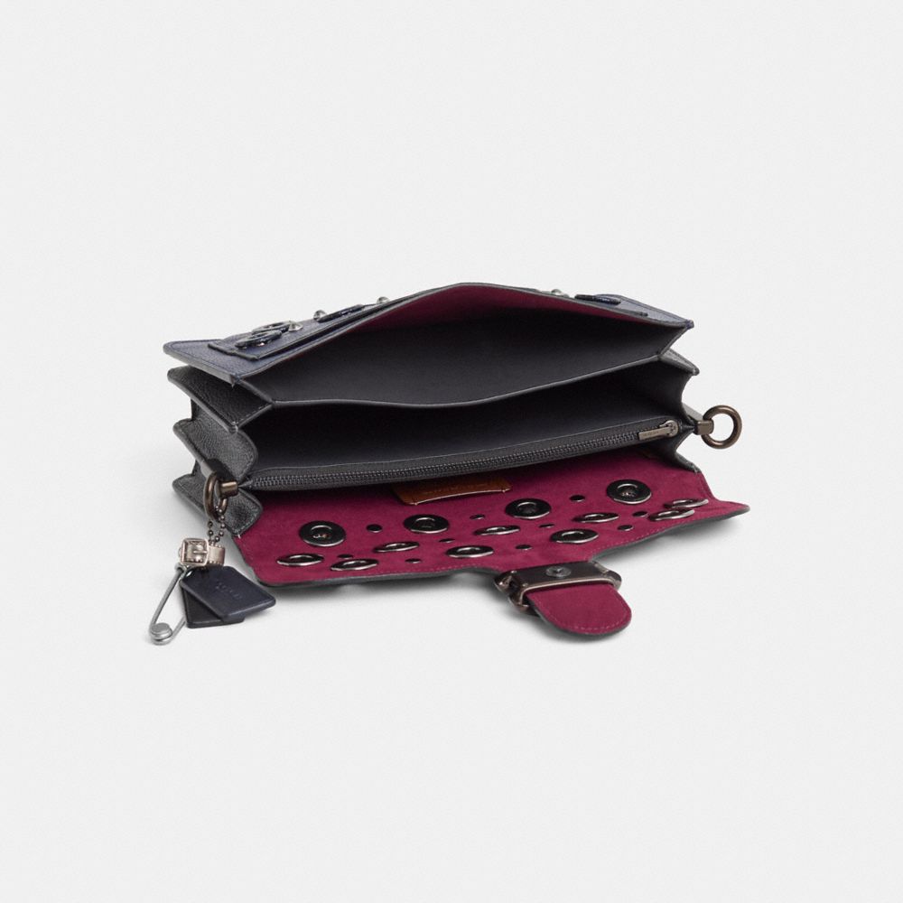 COACH®,Upcrafted Tabby Shoulder Bag 26,Leather,Shoulder Bag,Embellished,Logo,Metal,Studded,Grommet,Adjustable,Mixed Metal,...,Navy,Inside View,Top View
