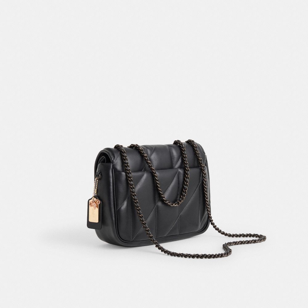 COACH®,Upcrafted Pillow Madison Shoulder Bag With Quilting,Black,Angle View