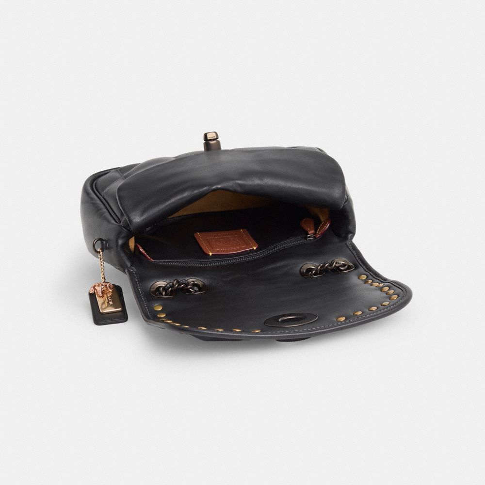 COACH®,Upcrafted Pillow Madison Shoulder Bag With Quilting,Black,Inside View,Top View