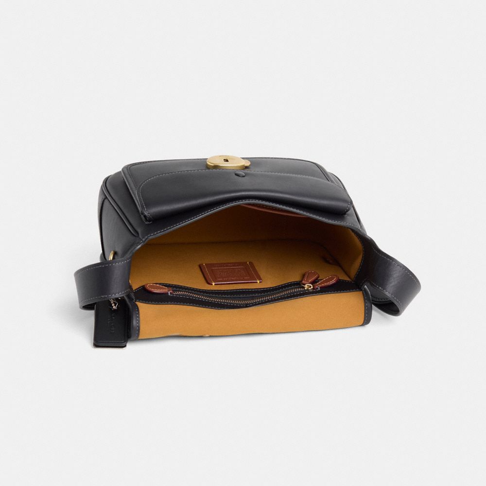 COACH®,Upcrafted Tabby Messenger,Leather,Crossbody,Embellished,Grommet,Embossed,Studded,Metal,Logo,Adjustable,Mixed Metal,...,Black,Inside View,Top View