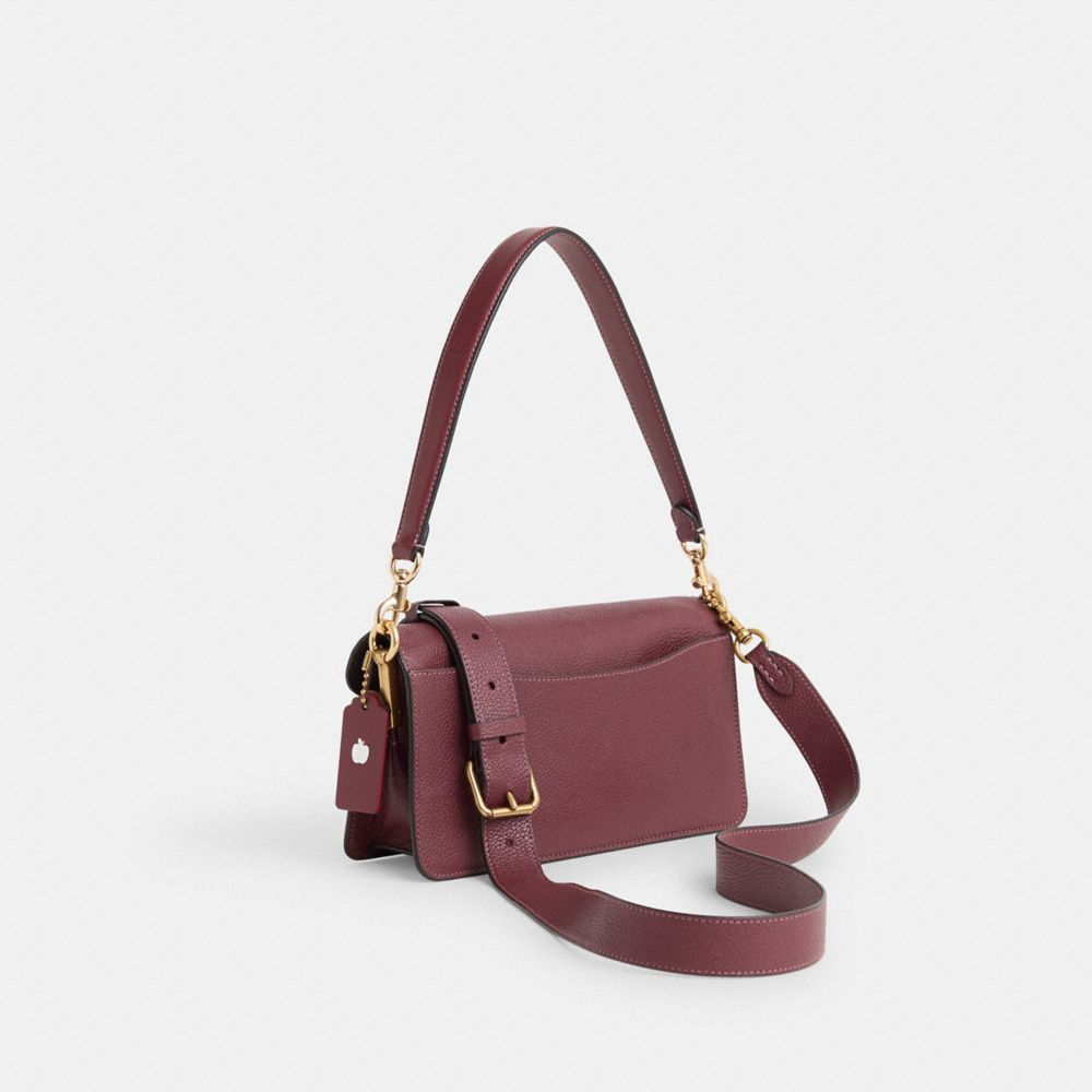 COACH®,Upcrafted Tabby Shoulder Bag 26,Maroon,Angle View