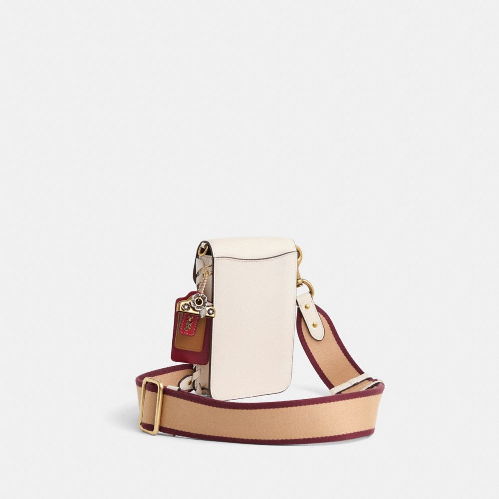 COACH®,Upcrafted Phone Crossbody Bag,Cream,Angle View