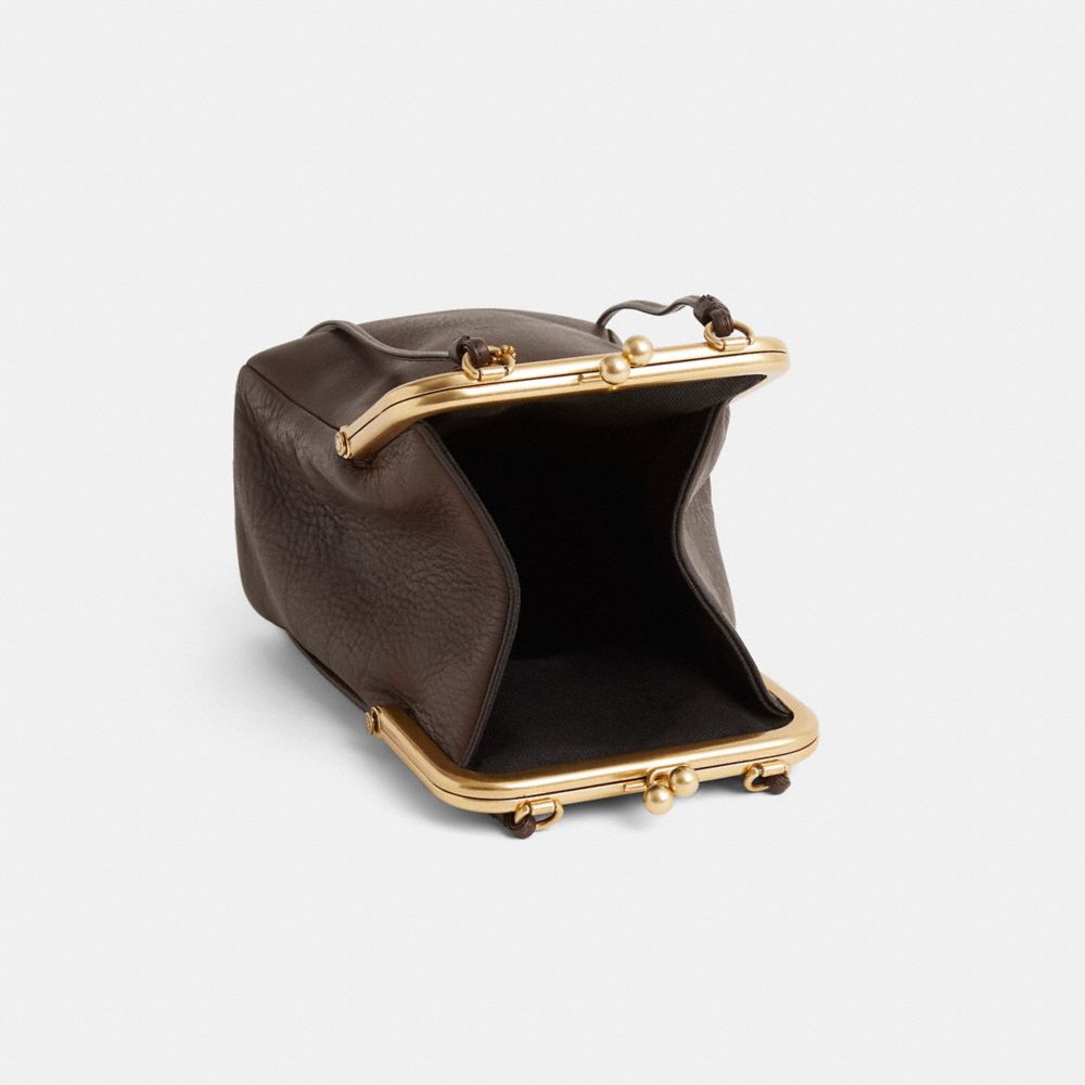 COACH®,Vintage Bonnie Cashin Double Kisslock Swinger Bag,,Inside View,Top View