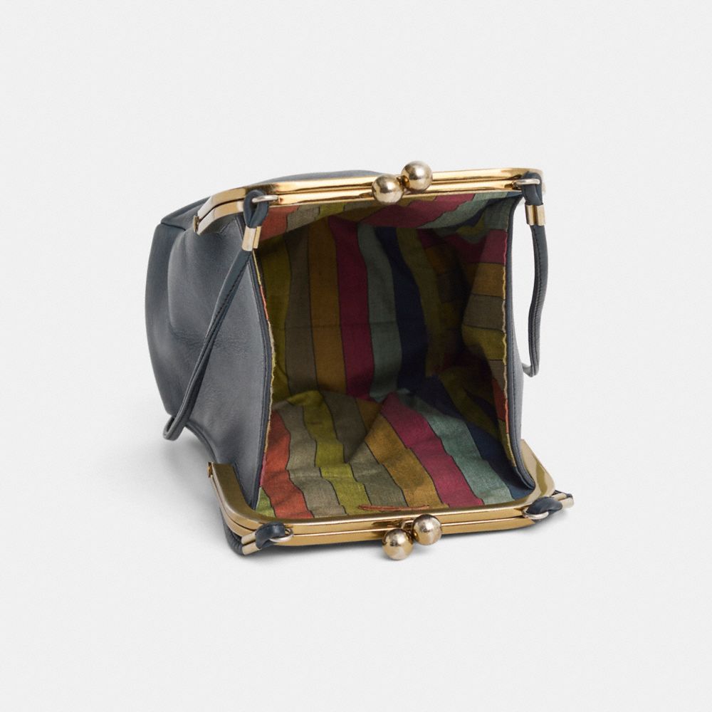 COACH®,Vintage Bonnie Cashin Double Kisslock Swinger Bag,,Inside View,Top View