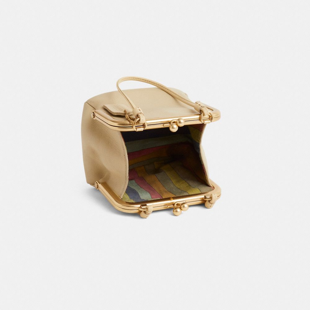 COACH®,Vintage Bonnie Cashin Mini Cashin Carry Double Kisslock Bag,,Inside View,Top View