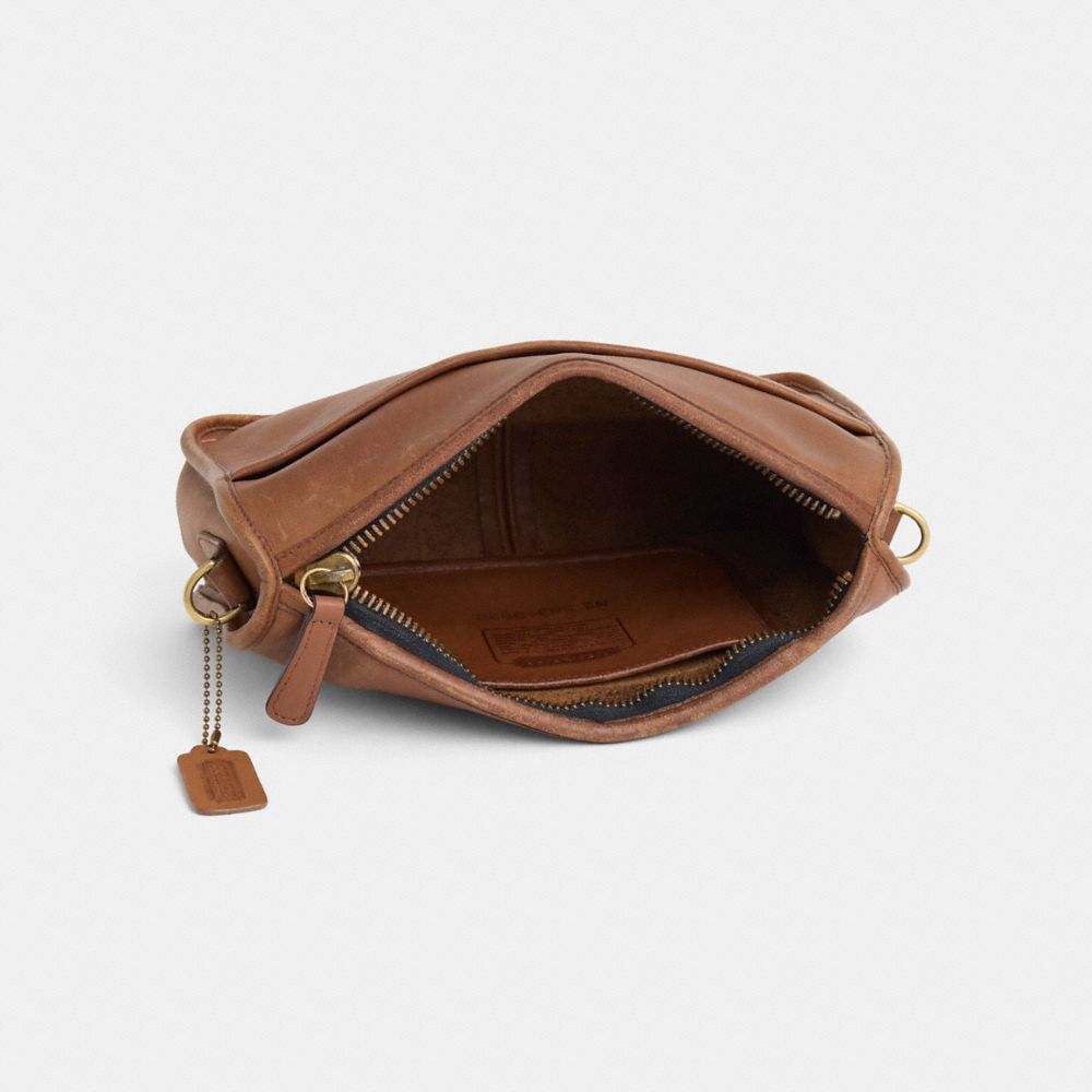 COACH®,Vintage Companion Bag,Leather,Crossbody,Logo,Embossed,Adjustable,Casual,Brown,Inside View,Top View