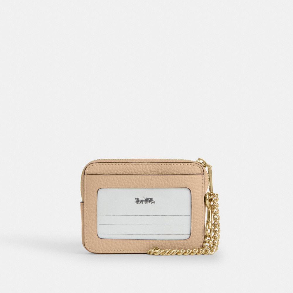 COACH®,Zip Card Case In Signature Leather,,Back View