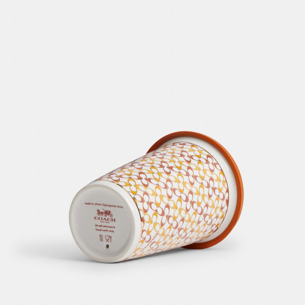 Coach Signature Hot Lidded Cup In Brown