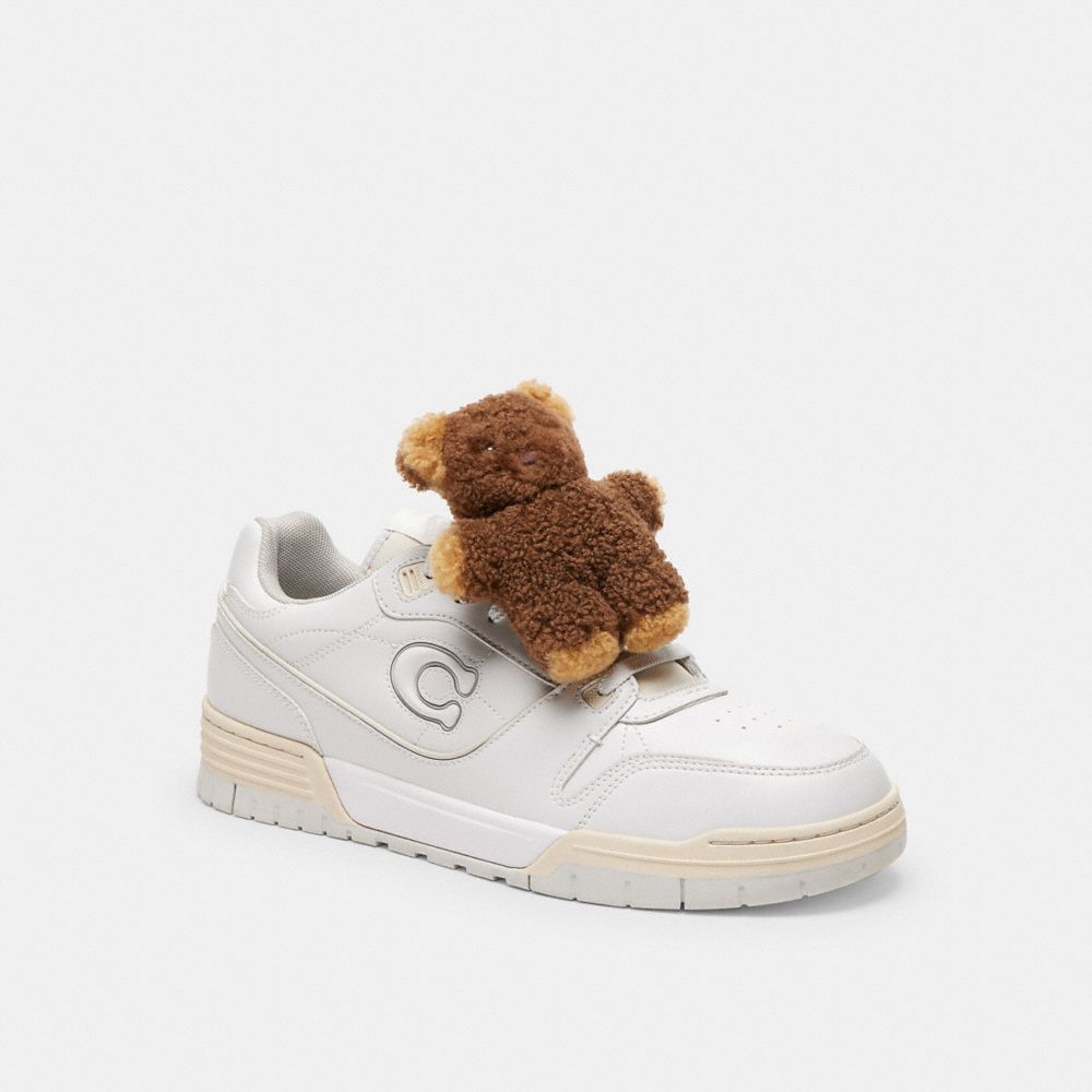 COACH®,Teddy Bear Shoe Charm In Shearling,,Angle View