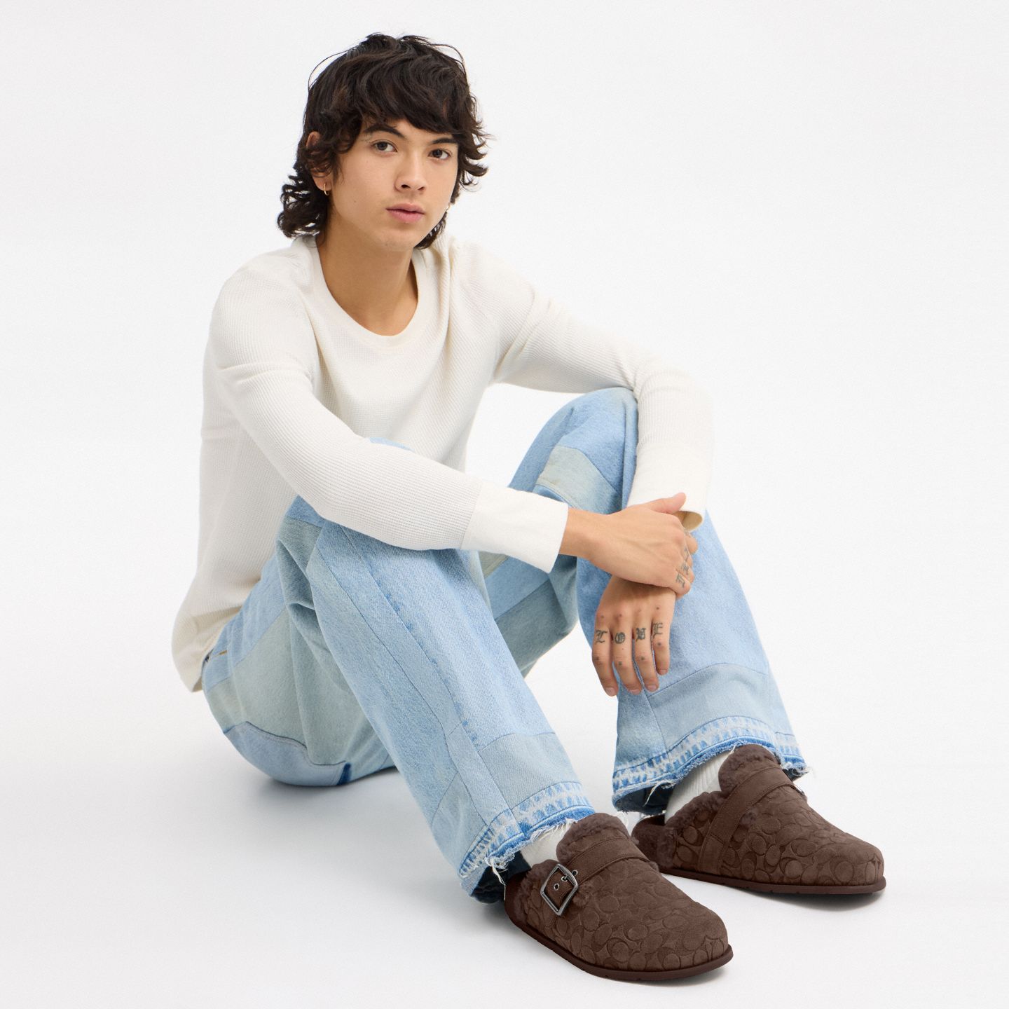 Мужские сабо Coach Buckle Clog In Signature Suede, цвет: Шоколадный коричневый — фото 5