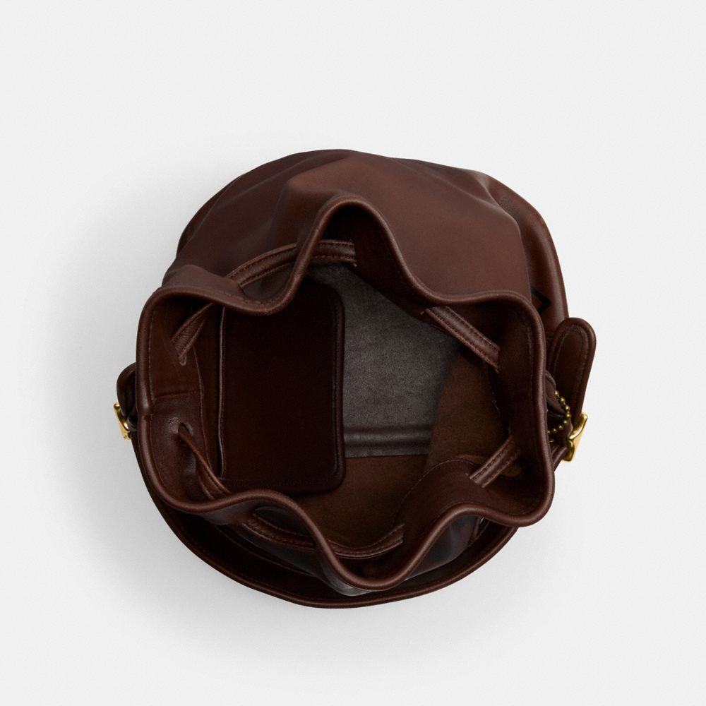 COACH®,Upcrafted Vintage Legacy Drawstring Bag,,Inside View,Top View