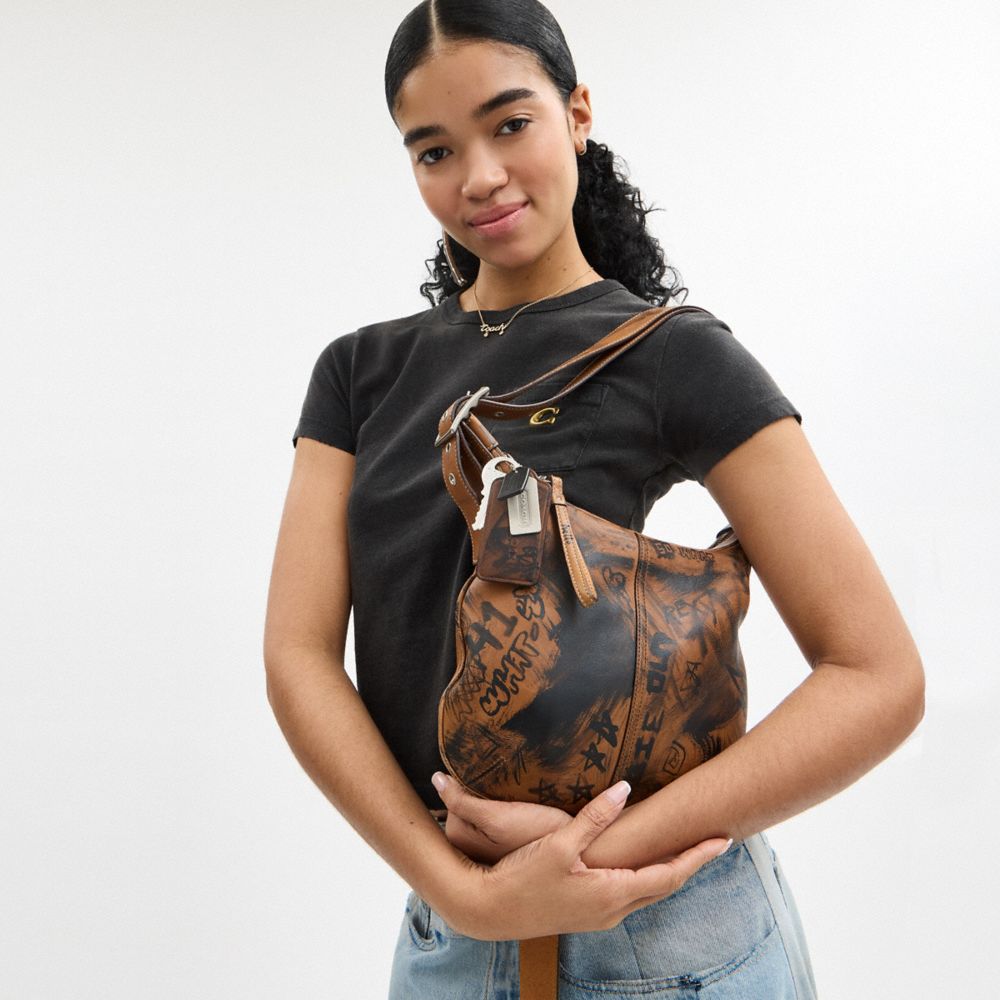 COACH®,Upcrafted Vintage Metro Hippie Bag,Brown,Detail View