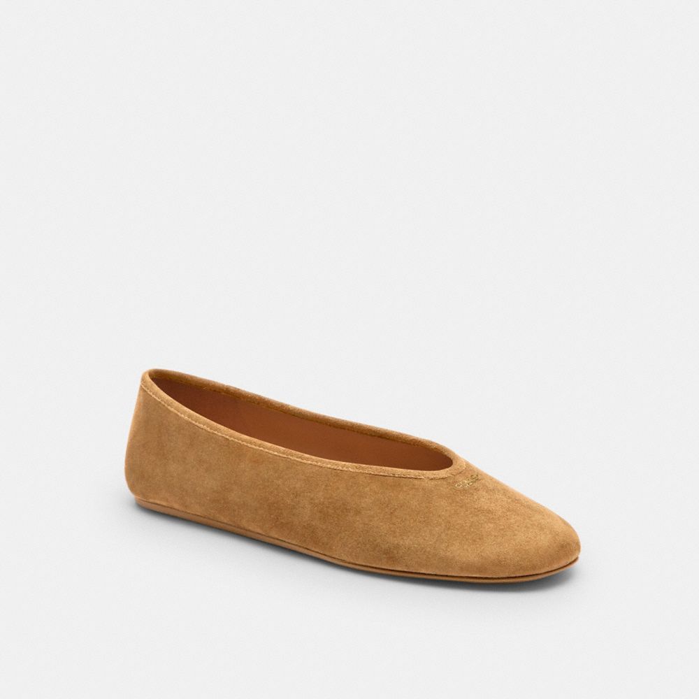 Coach Houston Ballet Flat In Brown
