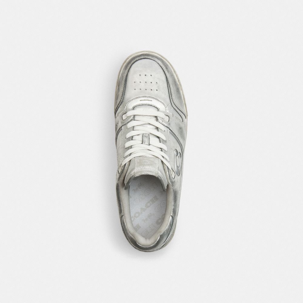 COACH®,Soho Sneaker In Distressed Metallic Leather,,Inside View,Top View