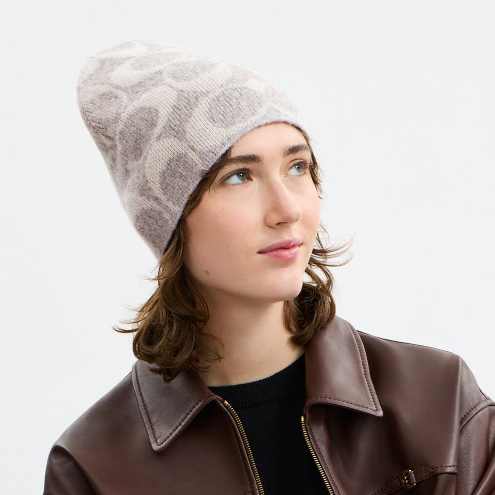 Coach Maxi Signature Knit Beanie In Multi
