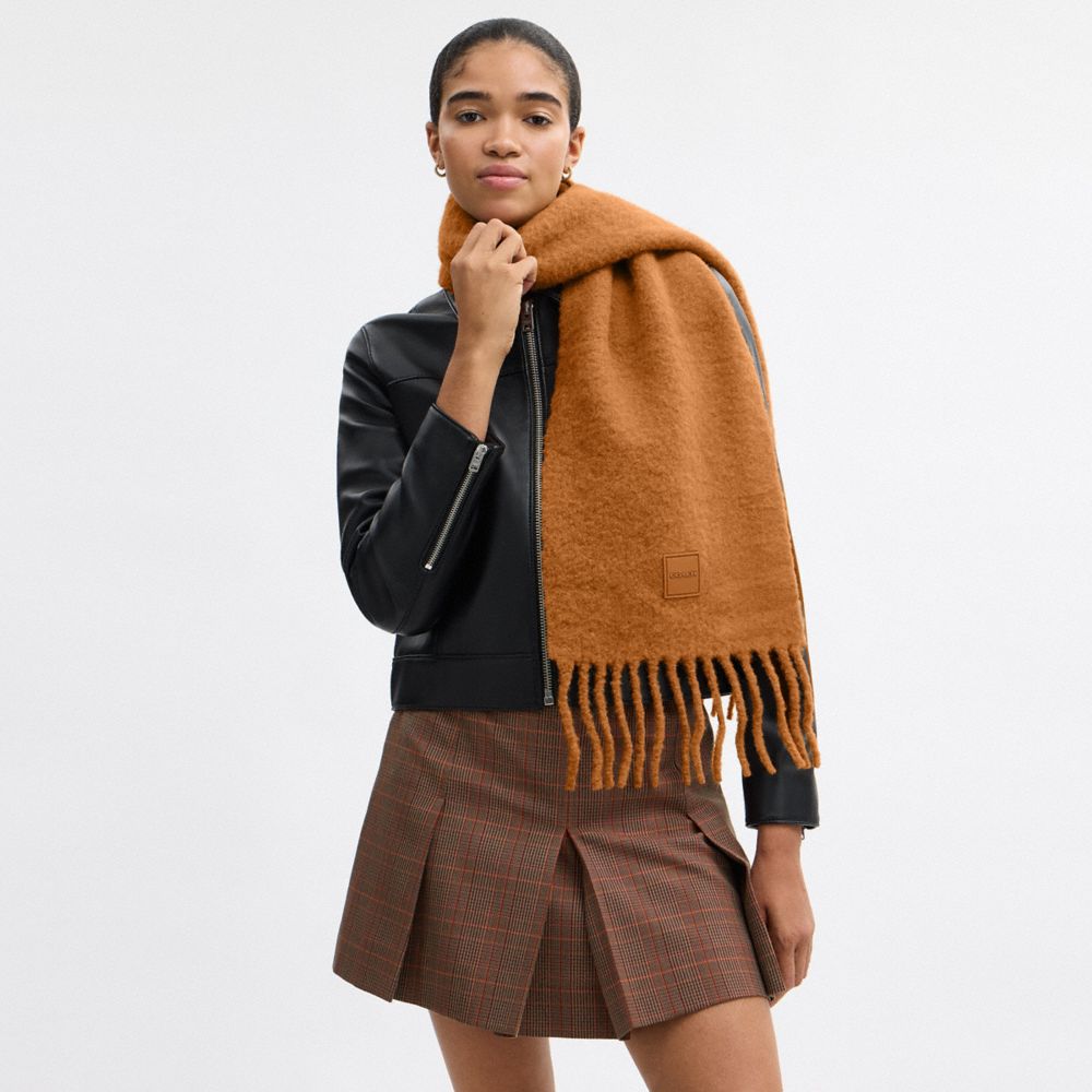 COACH®,マフラー・ラバー パッチ,ファッション雑貨,ﾗｲﾄ ｻﾄﾞﾙ