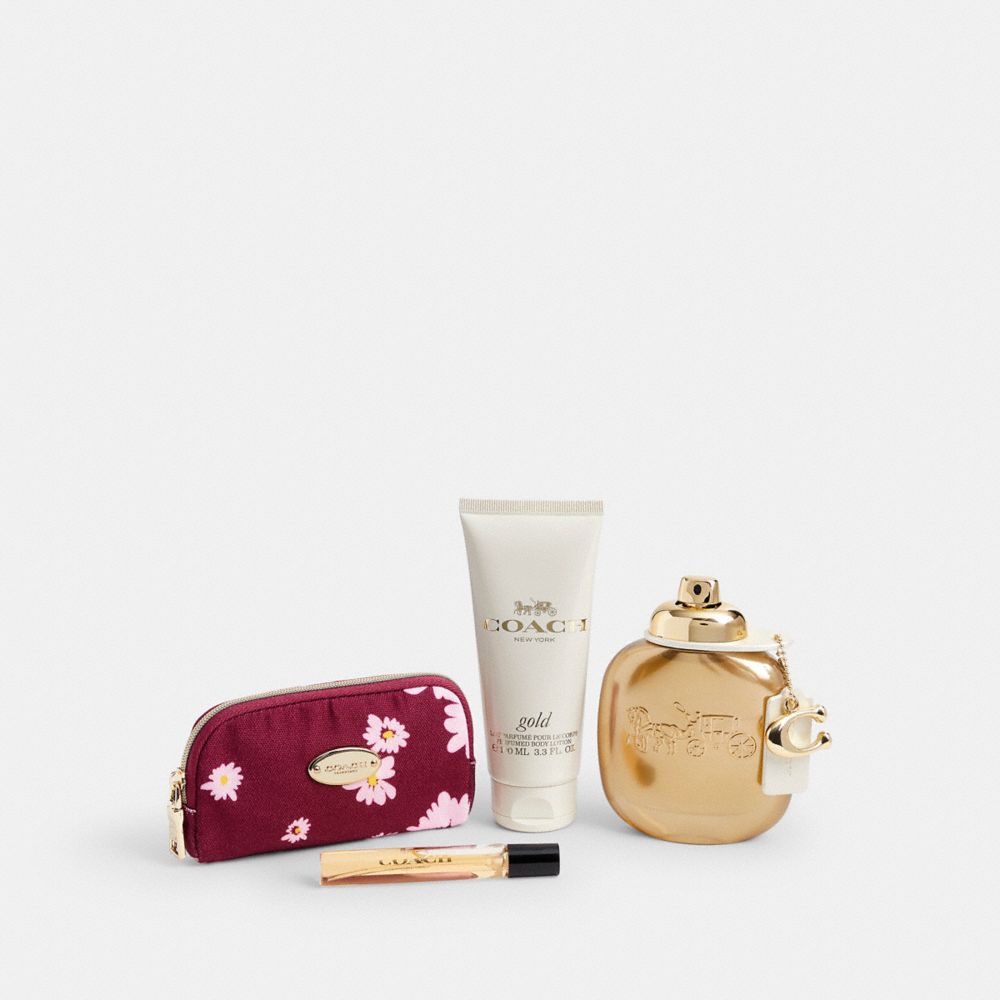 COACH®,Gold Parfum 4 Piece Gift Set,,Front View
