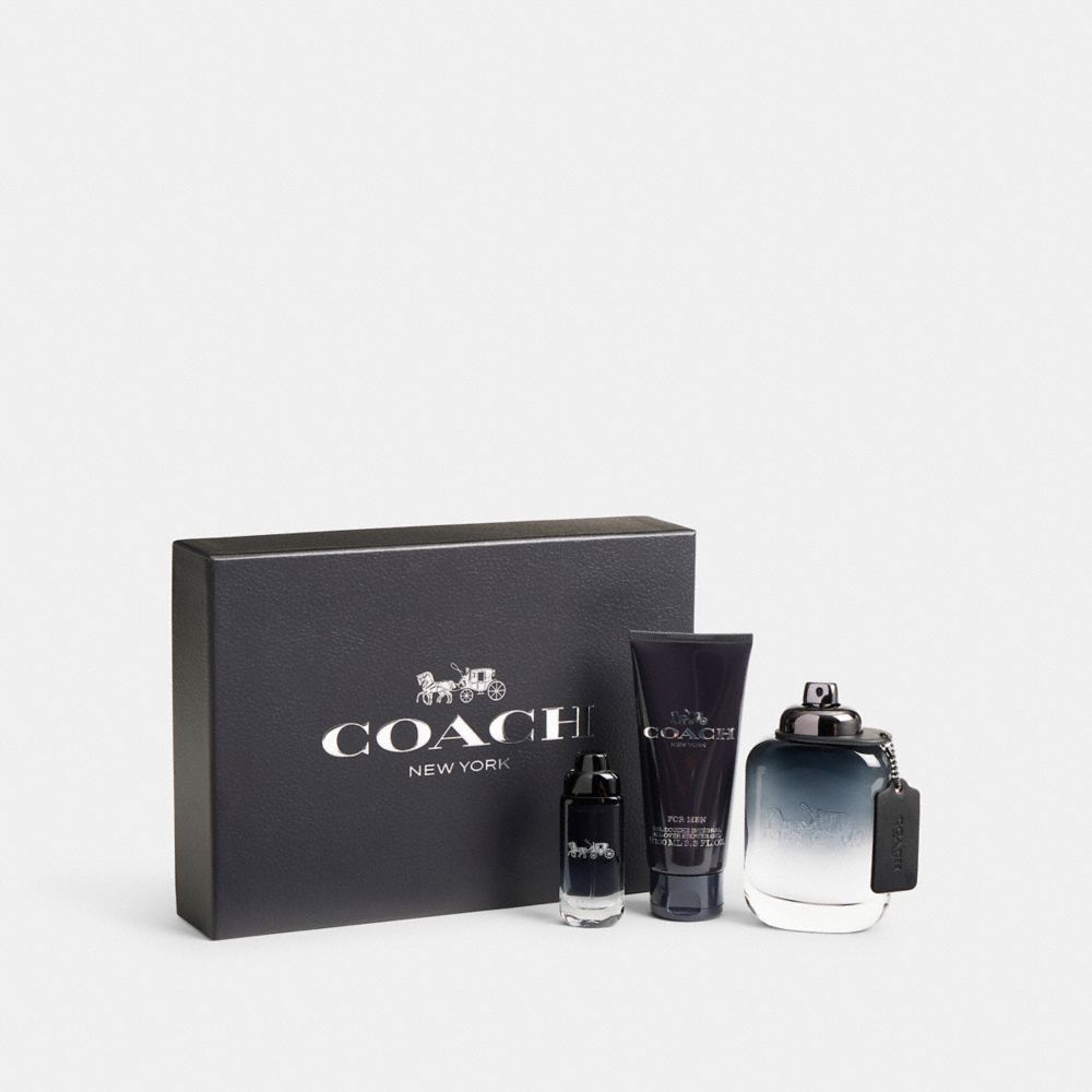 COACH®,Coach For Men Eau De Toilette 3 Piece Gift Set,Body Spray,Cleanser,Multi Use,Travel Size,,Front View