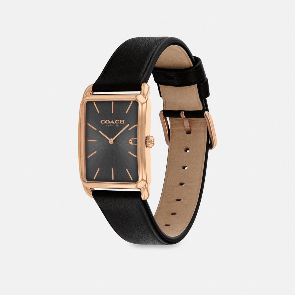 COACH®,Elliot Watch, 32 Mm X 26 Mm,Black,Angle View