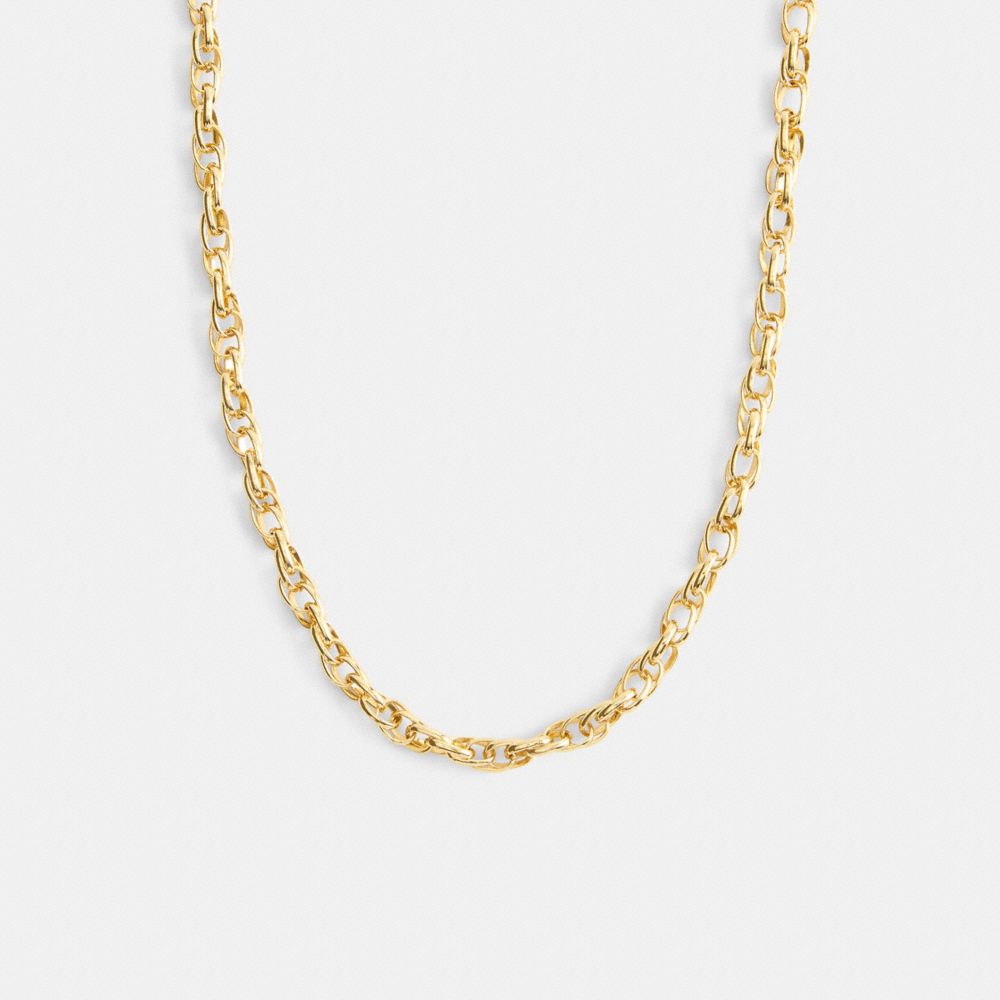 Coach Brushed Link Chain Necklace In Gold
